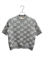 GUCCIグッチ）の古着「ショートスリーブGGロゴニット/770059 XKCNA」｜グレー