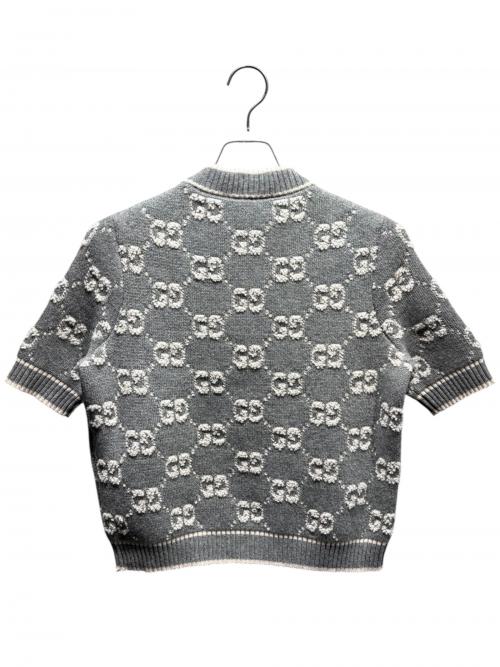 GUCCI（グッチ）GUCCI (グッチ) ショートスリーブGGロゴニット/770059 XKCNA グレー サイズ:Mの古着・服飾アイテム