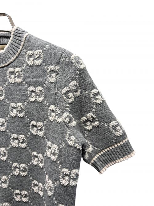 GUCCI（グッチ）GUCCI (グッチ) ショートスリーブGGロゴニット/770059 XKCNA グレー サイズ:Mの古着・服飾アイテム
