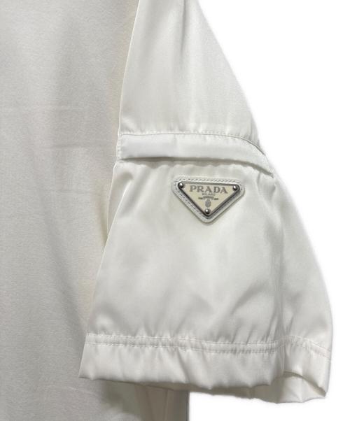 PRADA（プラダ）PRADA (プラダ) ナイロン切り替えTシャツ ホワイト サイズ:Mの古着・服飾アイテム