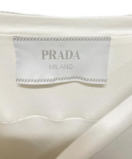 PRADA（プラダ）PRADA (プラダ) ナイロン切り替えTシャツ ホワイト サイズ:Mの古着・服飾アイテム