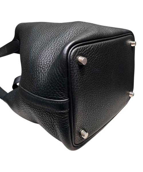 HERMES（エルメス）HERMES (エルメス) ピコタンロックPM/シルバー金具/トリヨンクレマンス/ブラック ブラックの古着・服飾アイテム