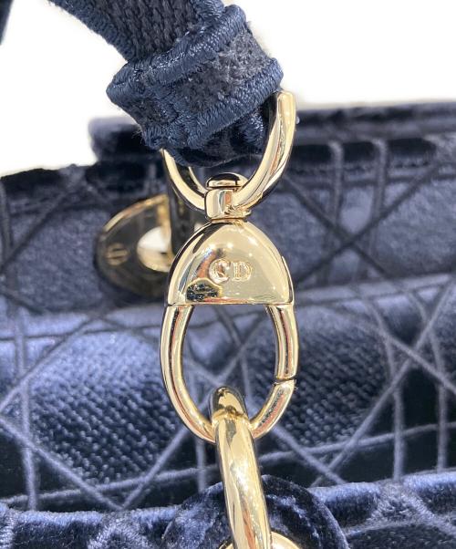 Christian Dior（クリスチャン ディオール）Christian Dior (クリスチャン ディオール) LADY D-LITE(レディ D-ライト) ミディアム2WAYショルダーバッグ ネイビー サイズ:ミディアムの古着・服飾アイテム