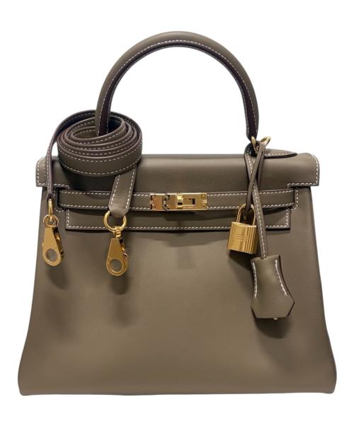 HERMES（エルメス）HERMES (エルメス) Kelly25 ケリー25 内縫い/ゴールド金具/ヴォースイフト/エトゥープ/W刻印:2024年製 エトゥープ サイズ:25の古着・服飾アイテム