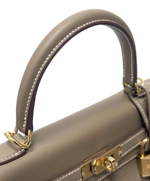 HERMES（エルメス）HERMES (エルメス) Kelly25 ケリー25 内縫い/ゴールド金具/ヴォースイフト/エトゥープ/W刻印:2024年製 エトゥープ サイズ:25の古着・服飾アイテム