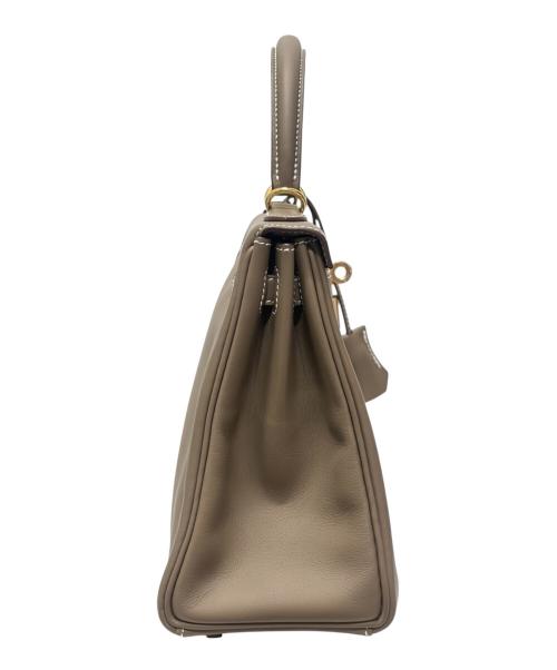 HERMES（エルメス）HERMES (エルメス) Kelly25 ケリー25 内縫い/ゴールド金具/ヴォースイフト/エトゥープ/W刻印:2024年製 エトゥープ サイズ:25の古着・服飾アイテム