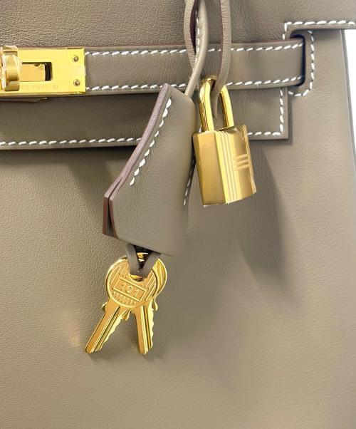 HERMES（エルメス）HERMES (エルメス) Kelly25 ケリー25 内縫い/ゴールド金具/ヴォースイフト/エトゥープ/W刻印:2024年製 エトゥープ サイズ:25の古着・服飾アイテム