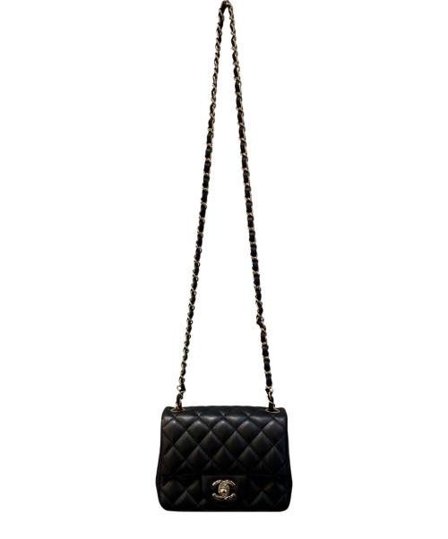 CHANEL（シャネル）CHANEL (シャネル) ミニマトラッセ/チェーンショルダーバッグ ブラック×ゴールド金具の古着・服飾アイテム