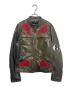DOLCE & GABBANA（ドルチェ＆ガッバーナ）の古着「Gobelin design leather jacket」｜オリーブ