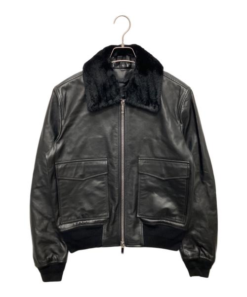 Dior（ディオール）Dior (ディオール) レザーフライトジャケット ブラック サイズ:50の古着・服飾アイテム