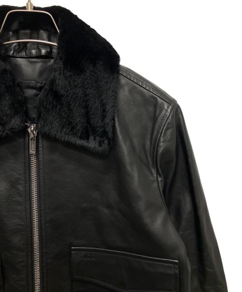 Dior（ディオール）Dior (ディオール) レザーフライトジャケット ブラック サイズ:50の古着・服飾アイテム
