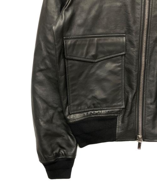 Dior（ディオール）Dior (ディオール) レザーフライトジャケット ブラック サイズ:50の古着・服飾アイテム
