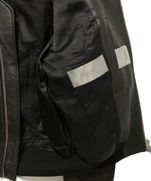 Dior（ディオール）Dior (ディオール) レザーフライトジャケット ブラック サイズ:50の古着・服飾アイテム