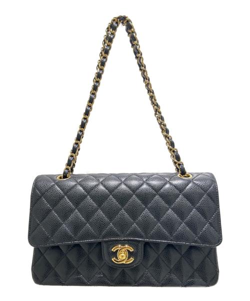 CHANEL（シャネル）CHANEL (シャネル) Matelassé 25 Double Flap Chain Shoulder Bag マトラッセ25 Wフラップチェーンショルダーバッグ ブラック サイズ:25の古着・服飾アイテム