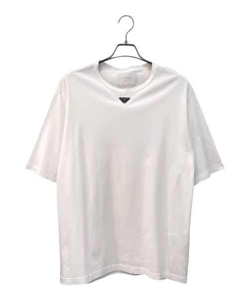 PRADA（プラダ）PRADA (プラダ) ロゴプレートTシャツ ホワイト サイズ:XLの古着・服飾アイテム