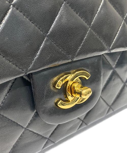 CHANEL（シャネル）CHANEL (シャネル) マトラッセ25/Wフラップチェーンショルダーバッグ ブラック サイズ:25の古着・服飾アイテム