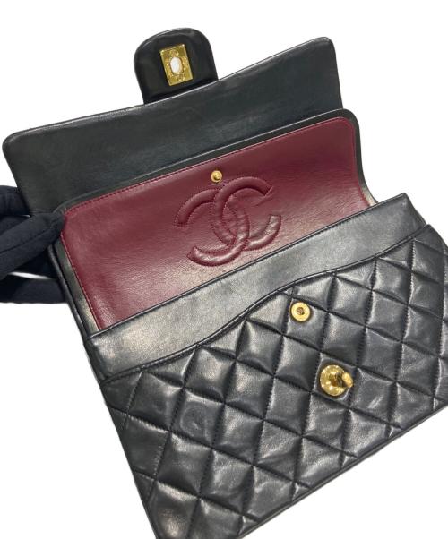 CHANEL（シャネル）CHANEL (シャネル) マトラッセ25/Wフラップチェーンショルダーバッグ ブラック サイズ:25の古着・服飾アイテム