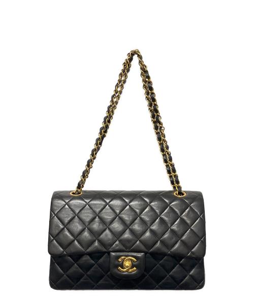 CHANEL（シャネル）CHANEL (シャネル) マトラッセ25/Wフラップチェーンショルダーバッグ ブラック サイズ:25の古着・服飾アイテム