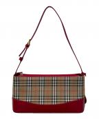 BURBERRYバーバリー）の古着「シャドウホース ショルダーバッグ」｜レッド×ベージュ