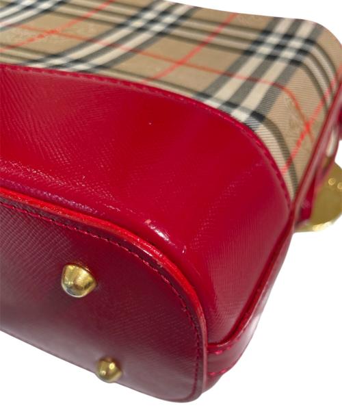 BURBERRY（バーバリー）BURBERRY (バーバリー) シャドウホース ショルダーバッグ レッド×ベージュの古着・服飾アイテム