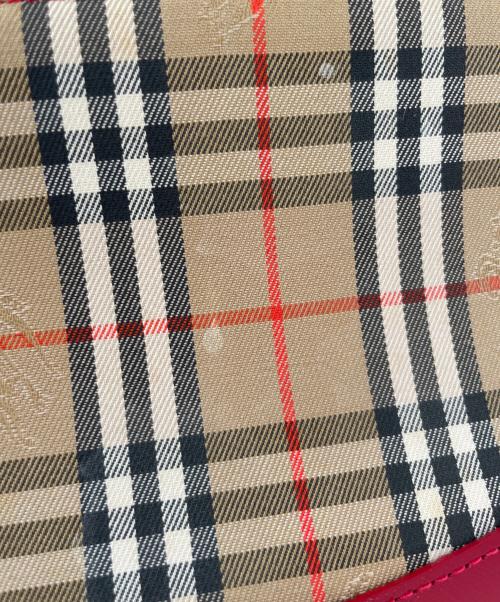 BURBERRY（バーバリー）BURBERRY (バーバリー) シャドウホース ショルダーバッグ レッド×ベージュの古着・服飾アイテム