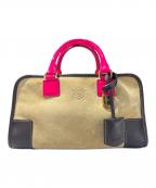LOEWEロエベ）の古着「スウェードボストンバッグ」｜ベージュ×ピンク