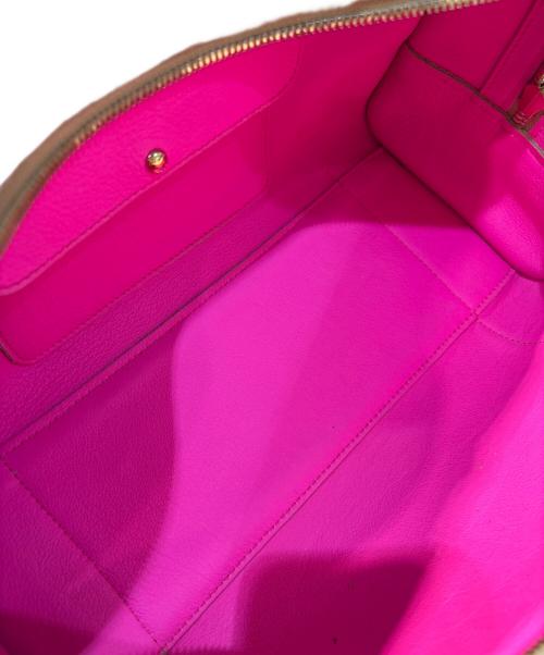 LOEWE（ロエベ）LOEWE (ロエベ) スウェードボストンバッグ ベージュ×ピンクの古着・服飾アイテム
