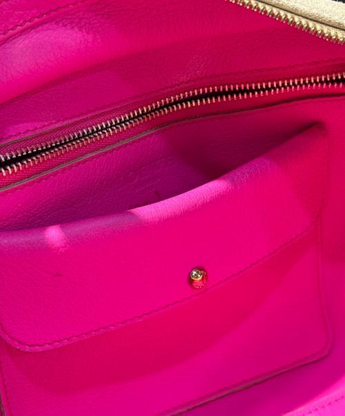 LOEWE（ロエベ）LOEWE (ロエベ) スウェードボストンバッグ ベージュ×ピンクの古着・服飾アイテム