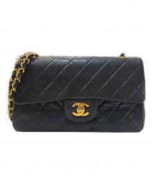 CHANEL（シャネル）の古着「Classic Matelassé Bag マトラッセ23 Ｗフラップチェーンショルダーバッグ」｜ブラック