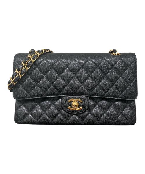 CHANEL（シャネル）CHANEL (シャネル) マトラッセ25 Wフラップチェーンショルダーバッグ ブラック サイズ:25の古着・服飾アイテム