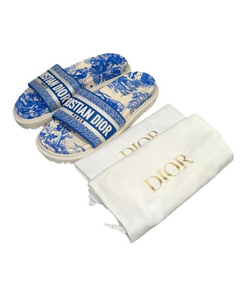 Christian Dior（クリスチャン ディオール）Christian Dior (クリスチャン ディオール) Dway ファブリック サンダル ブルー サイズ:38の古着・服飾アイテム