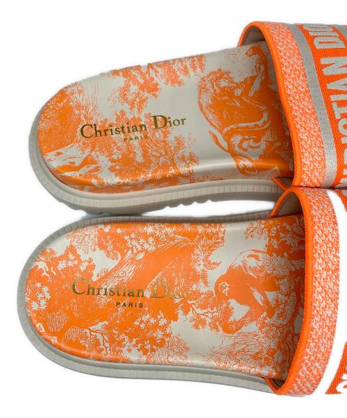 Christian Dior（クリスチャン ディオール）Christian Dior (クリスチャン ディオール) Dway ファブリック サンダル オレンジ サイズ:38 1/2の古着・服飾アイテム