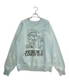 SAINT MICHAEL（セントマイケル）の古着「JESUS CREW NECK SWEAT」｜ブルー