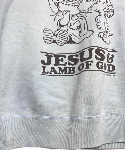 SAINT MICHAEL（セントマイケル）SAINT MICHAEL (セントマイケル) JESUS CREW NECK SWEAT ブルー サイズ:Lの古着・服飾アイテム