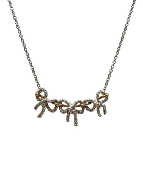 TIFFANY & Co.（ティファニー）TIFFANY & Co. (ティファニー) トリプルリボン ネックレス シルバー×ゴールドの古着・服飾アイテム