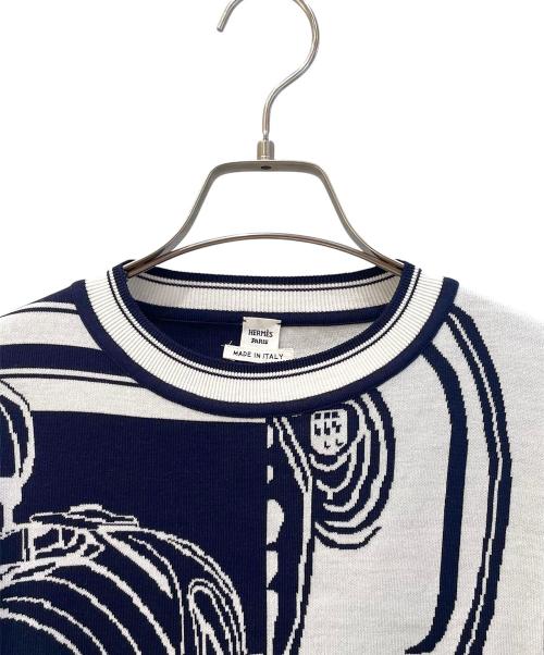 HERMES（エルメス）HERMES (エルメス) 無秩序ニット ネイビー サイズ:36の古着・服飾アイテム