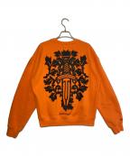 CHROME HEARTSクロムハーツ）の古着「Limited Vine Dagger Print Sweatshirt」｜オレンジ