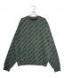 BALENCIAGA（バレンシアガ）の古着「ロゴ総柄 クルーネック 長袖ニット セーター」｜グリーン