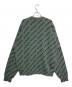 BALENCIAGA (バレンシアガ) ロゴ総柄 クルーネック 長袖ニット セーター グリーン サイズ:XS：50000円