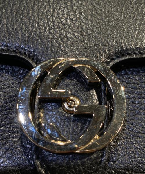 GUCCI（グッチ）GUCCI (グッチ) インターロッキング2WAYショルダーバッグ ブラックの古着・服飾アイテム