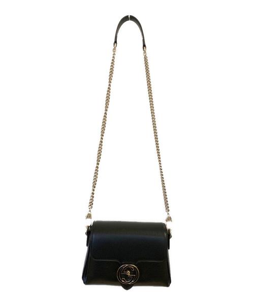 GUCCI（グッチ）GUCCI (グッチ) インターロッキング2WAYショルダーバッグ ブラックの古着・服飾アイテム