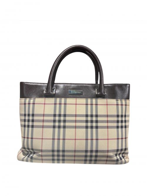 BURBERRY（バーバリー）BURBERRY (バーバリー) トートバッグ ベージュ×ブラウン サイズ:-の古着・服飾アイテム