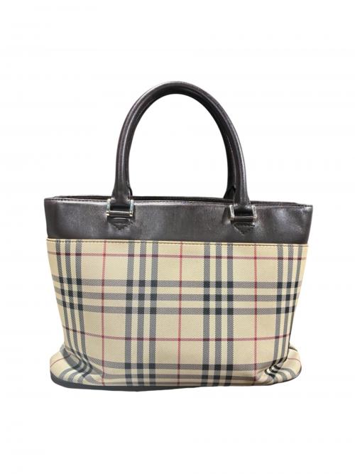 BURBERRY（バーバリー）BURBERRY (バーバリー) トートバッグ ベージュ×ブラウン サイズ:-の古着・服飾アイテム
