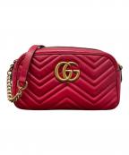 GUCCIグッチ）の古着「GGマーモント スモール カメラバッグ」｜レッド