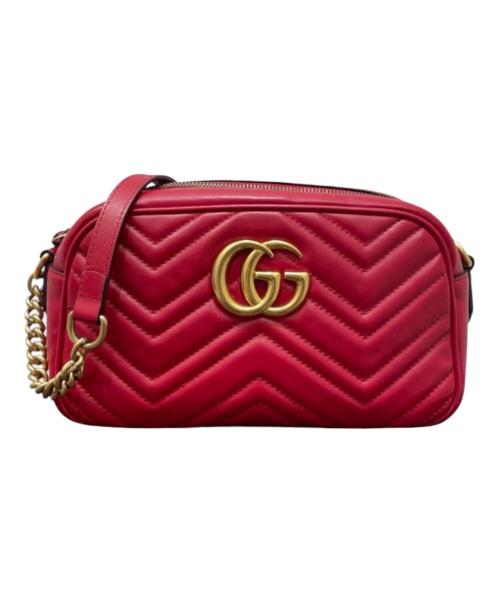 GUCCI（グッチ）GUCCI (グッチ) GGマーモント スモール カメラバッグ レッドの古着・服飾アイテム