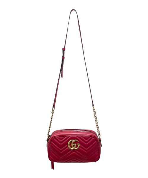 GUCCI（グッチ）GUCCI (グッチ) GGマーモント スモール カメラバッグ レッドの古着・服飾アイテム