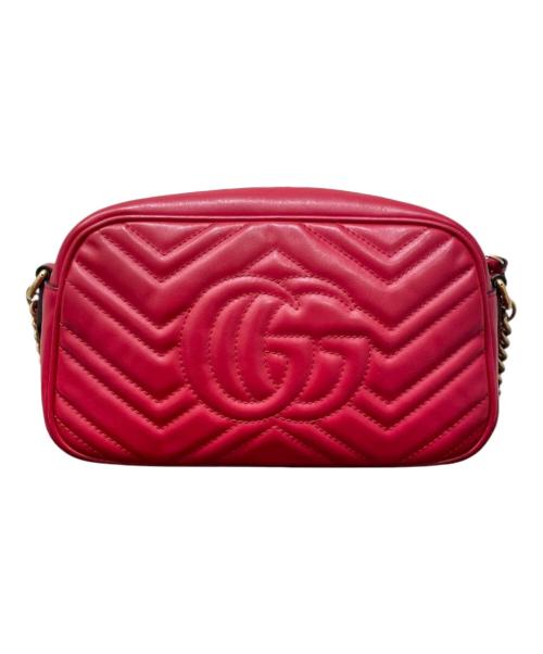 GUCCI（グッチ）GUCCI (グッチ) GGマーモント スモール カメラバッグ レッドの古着・服飾アイテム