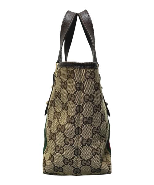 GUCCI（グッチ）GUCCI (グッチ) ハンドバッグ ベージュ×ブラウン サイズ:-の古着・服飾アイテム