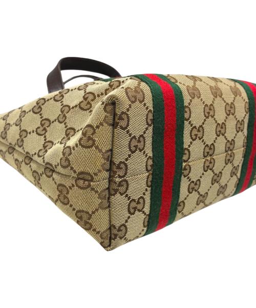 GUCCI（グッチ）GUCCI (グッチ) ハンドバッグ ベージュ×ブラウン サイズ:-の古着・服飾アイテム