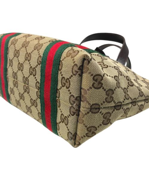 GUCCI（グッチ）GUCCI (グッチ) ハンドバッグ ベージュ×ブラウン サイズ:-の古着・服飾アイテム